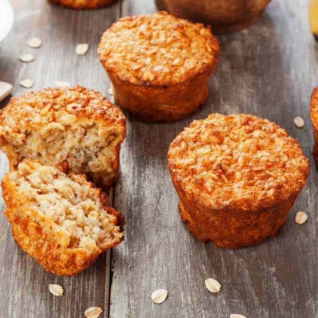 Glutenfri bananmuffins med havregryn