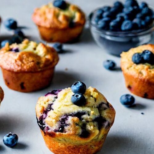 bananmuffins med blåbær