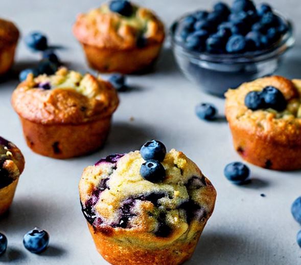 bananmuffins med blåbær
