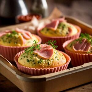 Lavkarbo muffins med skinke