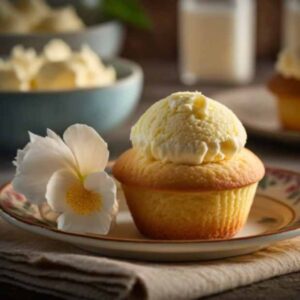 Lyse muffins med vaniljekrem